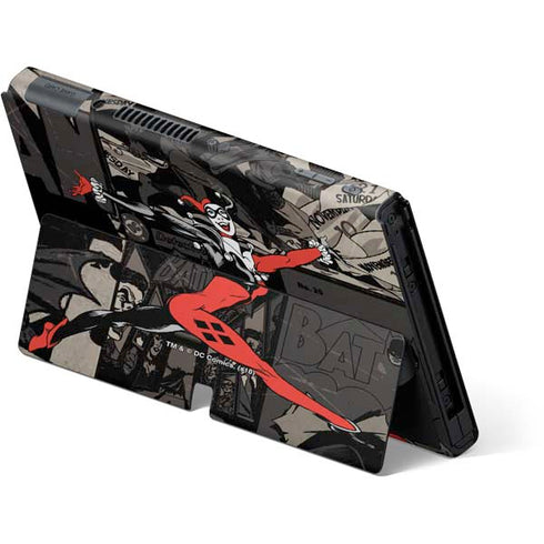 DC Comics Harley Quinn Vintage Action pose pattern Nintendo Switch OLED (2021) Skin